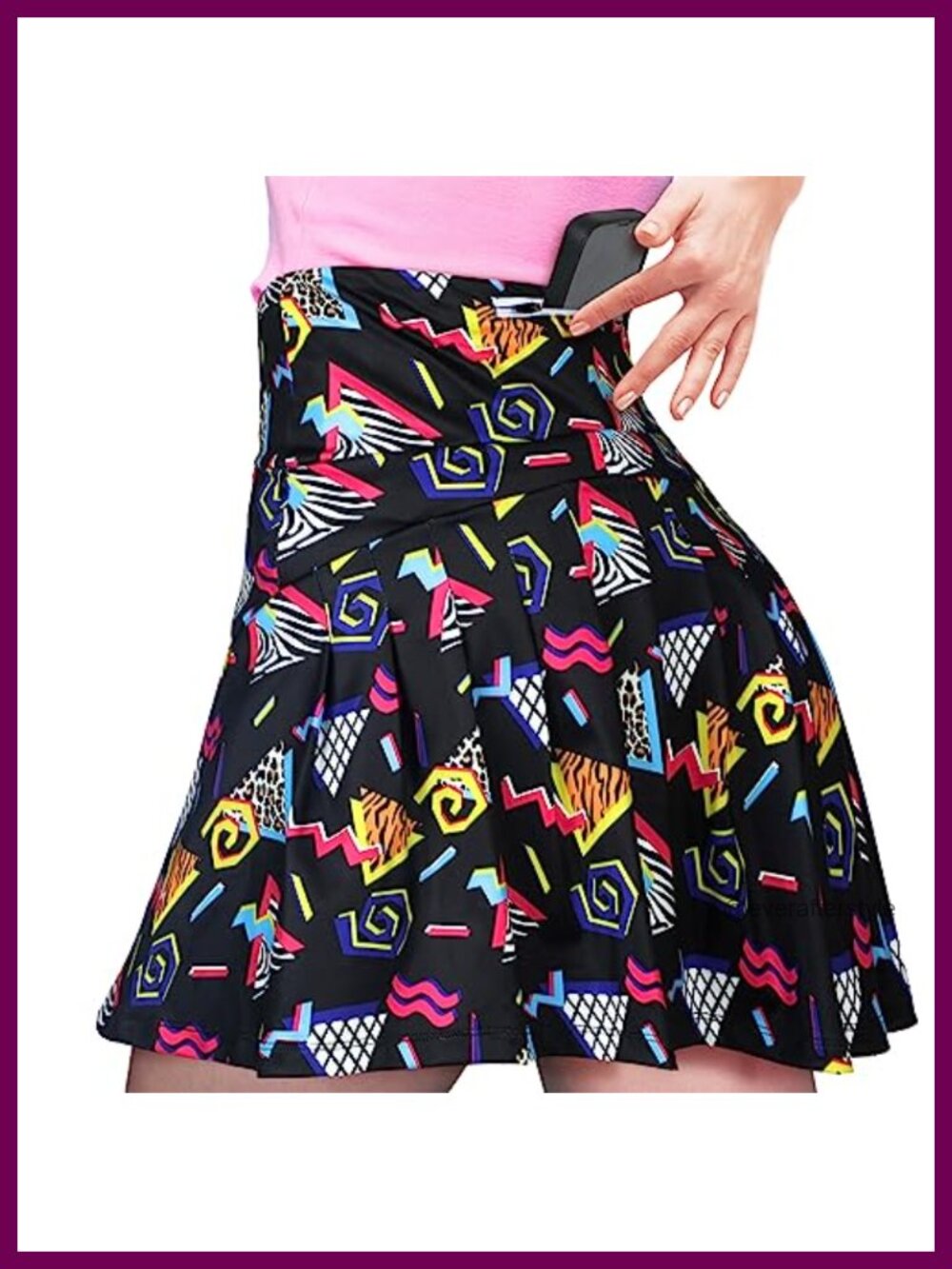Retro 80s 90s Tennis Skirt for Women with Pockets High Waisted Athletic Golf